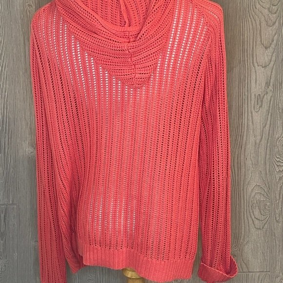 Gander Mountain Mesh sweater zip up hooded cardigan Size Large - Picture 2 of 6